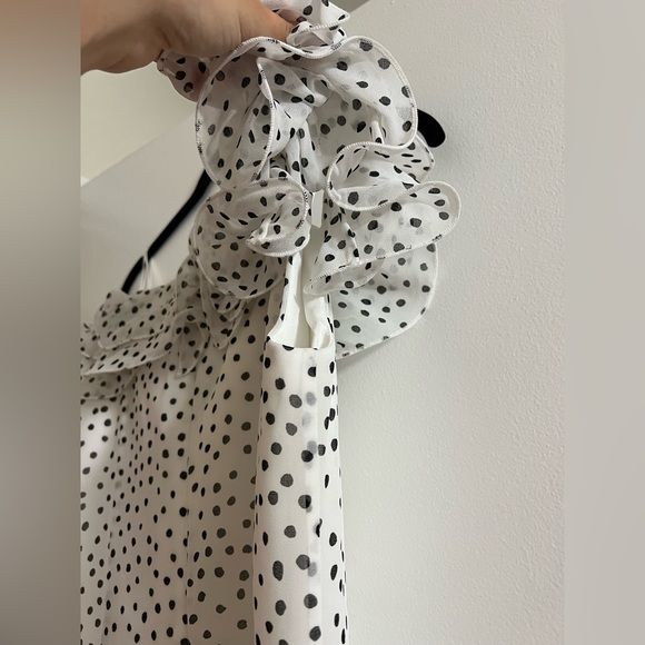 KEEPSAKE THE LABEL MOONSHINE MIDI DRESS IN IVORY W BLACK SPOT - Picture 5 of 9